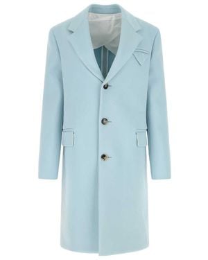 Bottega Veneta Single-Breasted Buttoned Coat - Blue