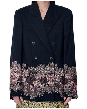 Dries Van Noten Double-Breasted Blazer - Blue