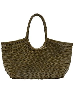 Dragon Diffusion Human-Pattern Woven Tote Bag - Green
