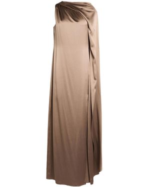 Max Mara Satin Sleeveless Gown - Brown