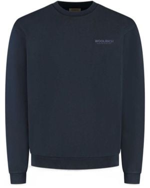 Woolrich Macro Logo Crewneck Sweatshirt - Blue