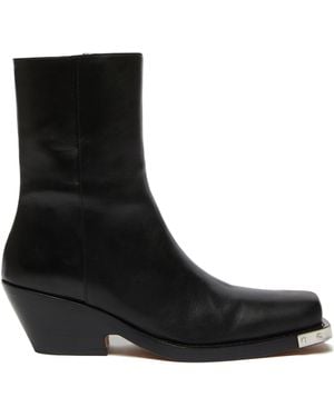 ショートブーツ・ブーティ SPORTMAX Black leather Etra ankle boots Sportmax Ankle Boots Black - ShopStyle