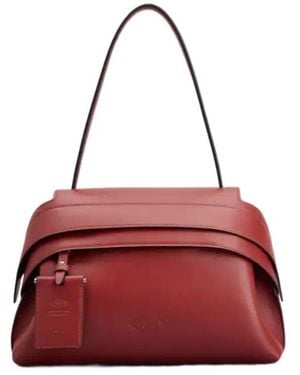 Tod's Leather Flap Shoulder Bag - Red