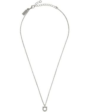 Ferragamo Crystal Embellishee Necklace - White