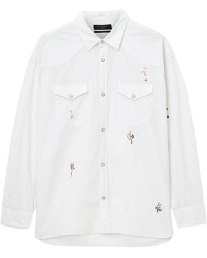 AllSaints Portman Embroidered Shirt - White
