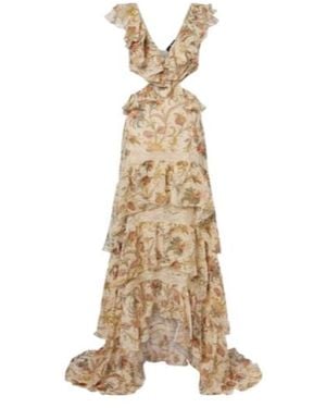 Etro Printed Silk-Blend Maxi Dress - Natural