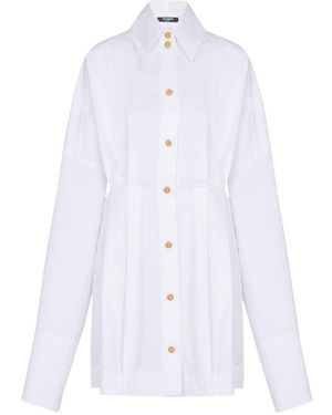 Balmain Cotton Poplin Shirt Dress - White