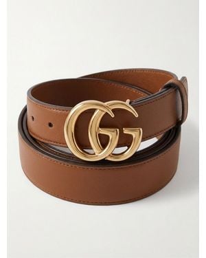 Gucci Gg Marmont Thin Belt - Brown