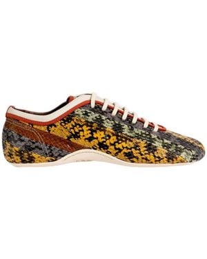 Dries Van Noten Textured Low-Top Sneakers - Brown