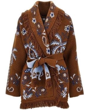 Alanui Long-Sleeve Open-Front Cardigan - Brown
