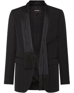 DSquared² X Magliano Scarf-Detailed Blazer - Black