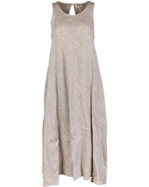 Peserico A-Line Crewneck Midi Dress - Gray