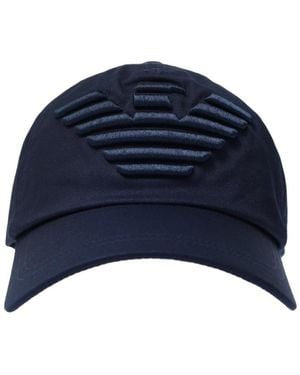 Emporio Armani Logo Embroidered Baseball Cap - Blue