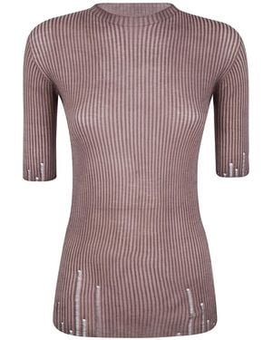Uma Wang Short Sleeves Sweater - Purple