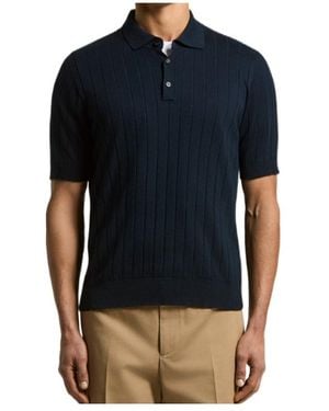 Peserico Ribbed Polo - Blue