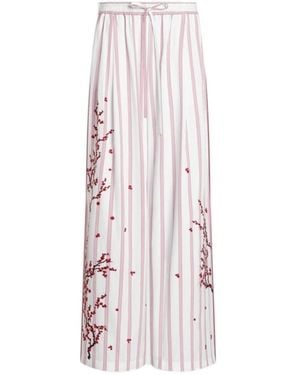 Dolce & Gabbana Striped Casual Pants - White