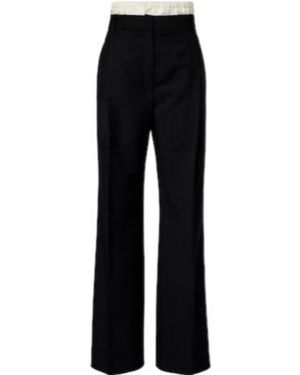 Rohe Wool And Mohair Wide-Leg Trousers - Black