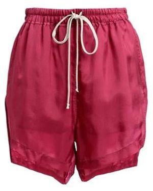 Rick Owens Solid Colour Shorts - Red