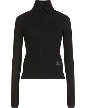 Burberry Solid-Colored Knit Turtleneck - Black