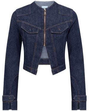 Blugirl Blumarine Crew Neck Long-Sleeved Casual Jacket - Blue