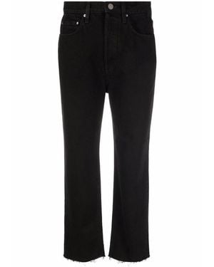 TOTEME Cropped Straight-Leg Jeans - Black