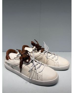 Miu Miu Calfskin Lace-Up Casual Sneakers - Metallic