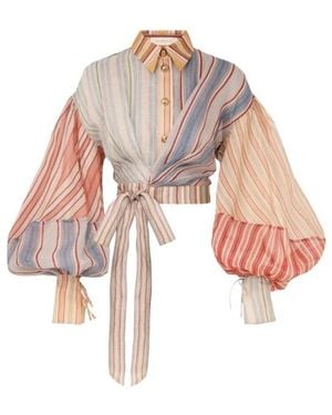 Zimmermann Rebellion Striped Blouse - Pink