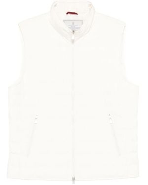 Brunello Cucinelli Zip-Pocket Gilet - White
