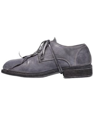 Guidi Laced Flat Shoes - Gray