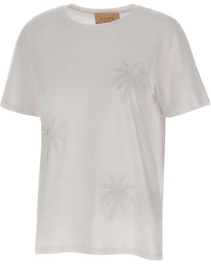 Kaos Embroidered Palm Relaxed T-Shirt - White