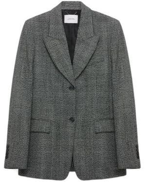 Dorothee Schumacher Glen Plaid Wool Blazer - Grey