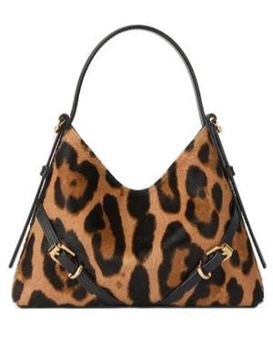 Givenchy Leopard Printed Nano Voyou Bag - Brown