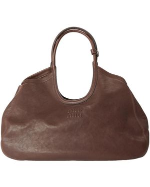 Miu Miu Soft Leather Tote Bag - Brown