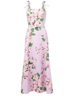 Oscar de la Renta Floral Cotton-Blend Midi Dress - Pink