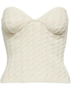 Magda Butrym Cable-Knit Tube Top - White