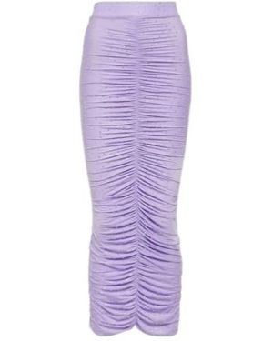 Alex Perry Crystal-Embellished Ruched Midi Skirt - Purple