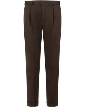 PT01 Pt Torino Rebel Pleated Cuffed Trousers - Brown