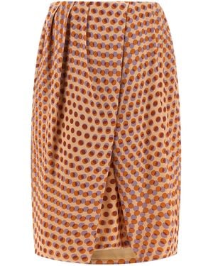 Dries Van Noten Saronga Bis Draped Midi Skirt - Multicolor