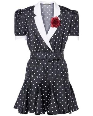 Rodarte Polka Dot Silk Twill Minidress - Blue