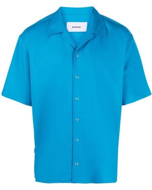 Bonsai Camp-Collar Short-Sleeve Shirt - Blue
