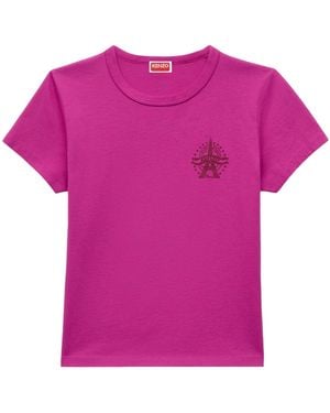 KENZO Eiffel Tower Design' T-Shirt - Pink