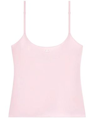 Courreges Embroidered Logo Tank Top - Pink