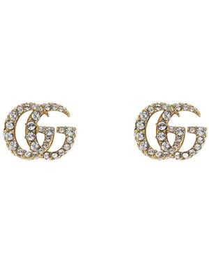 Gucci Gg Marmont Stud Earrings - White