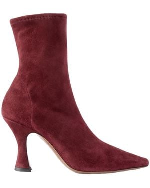 Neous Burgundy Suede Pointed-Toe Stretch Ankle Boots - Purple