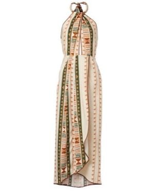 Johanna Ortiz Centro Del Cielo Printed Cotton Midi Dress - Metallic
