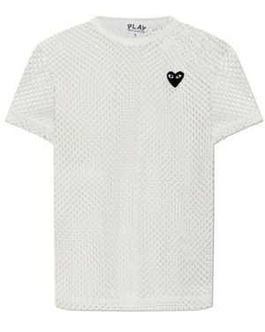 COMME DES GARÇONS PLAY Comme Des Garçons Play Sheer Mesh T-Shirts - White