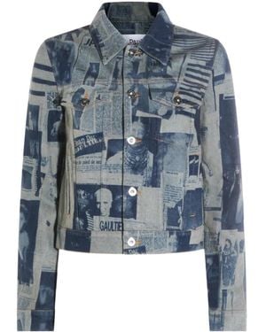 Jean Paul Gaultier Newspaper Printed Jacket - Blue