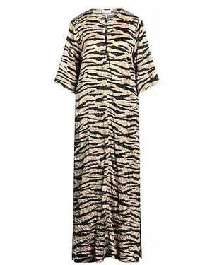 Ganni Tiger Print Dress - White