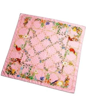 Gucci Printed Gg Silk Twill Carré - Pink
