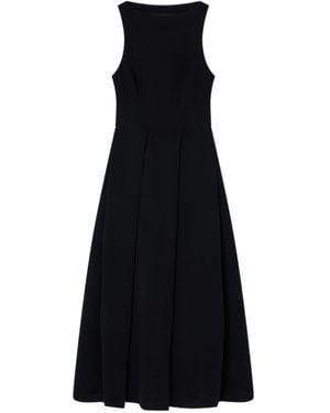 Emporio Armani Sleeveless Pleated Midi Dress - Black